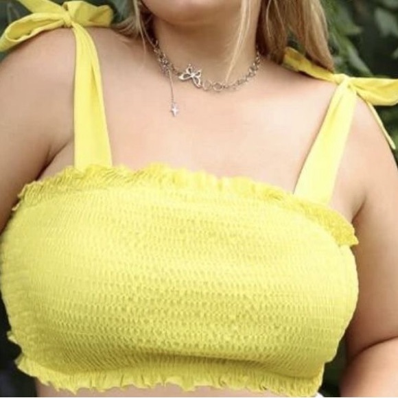 Tops - Yellow Smocked Women's Top